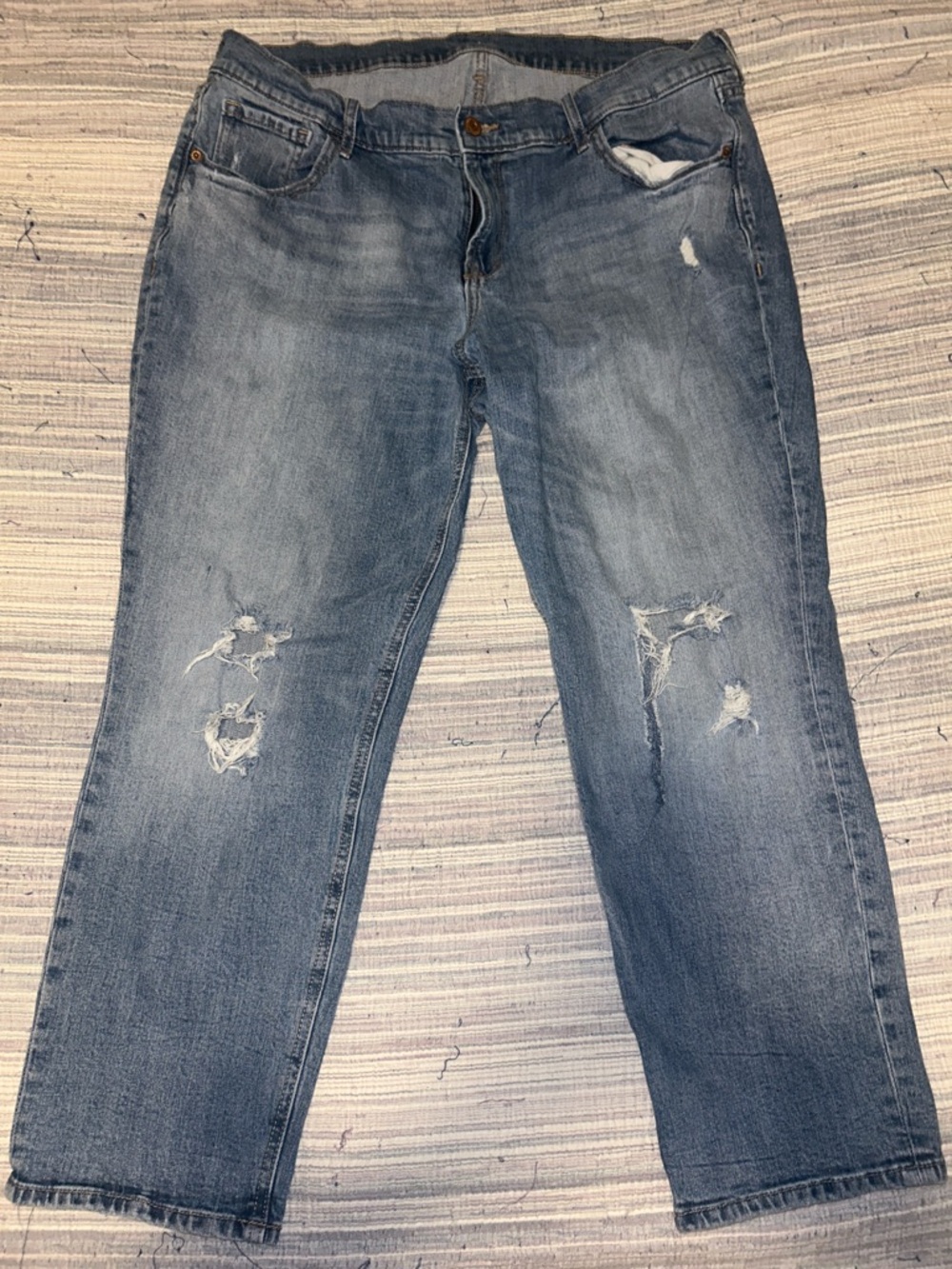Old Navy Light Blue Distressed Boyfriend Jeans